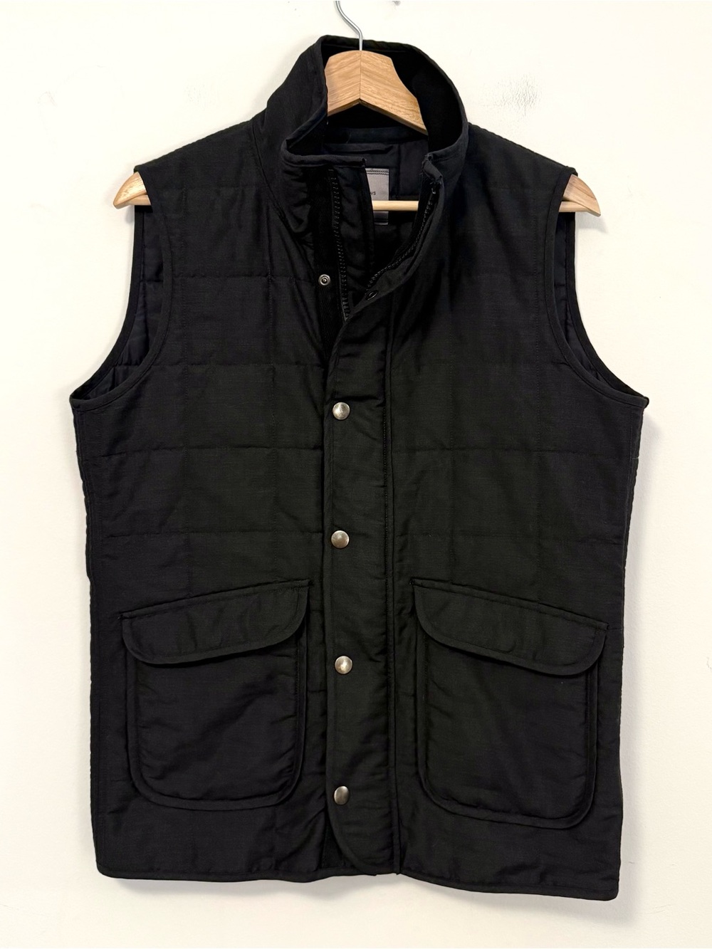 United Arrows Tokyo Japanese Quilted Full Zip Snap Wool / Mohair Vest